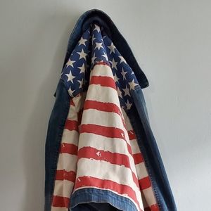 Forever 21 American flag jean denim jacket